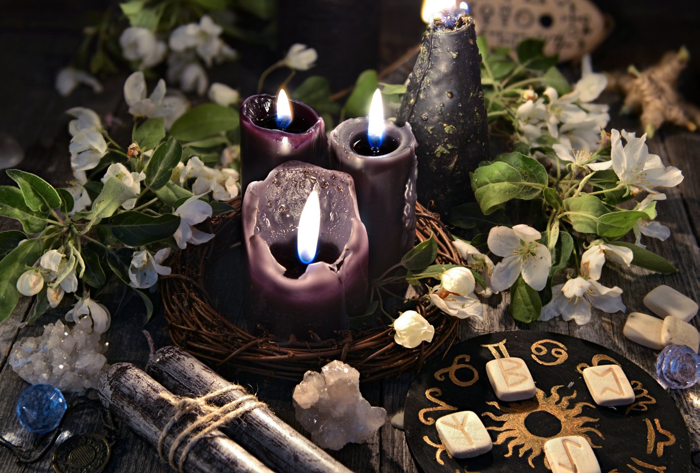 Mystic Still Life with Magic Objects, Esoteric, Occult and Wicca Concept
